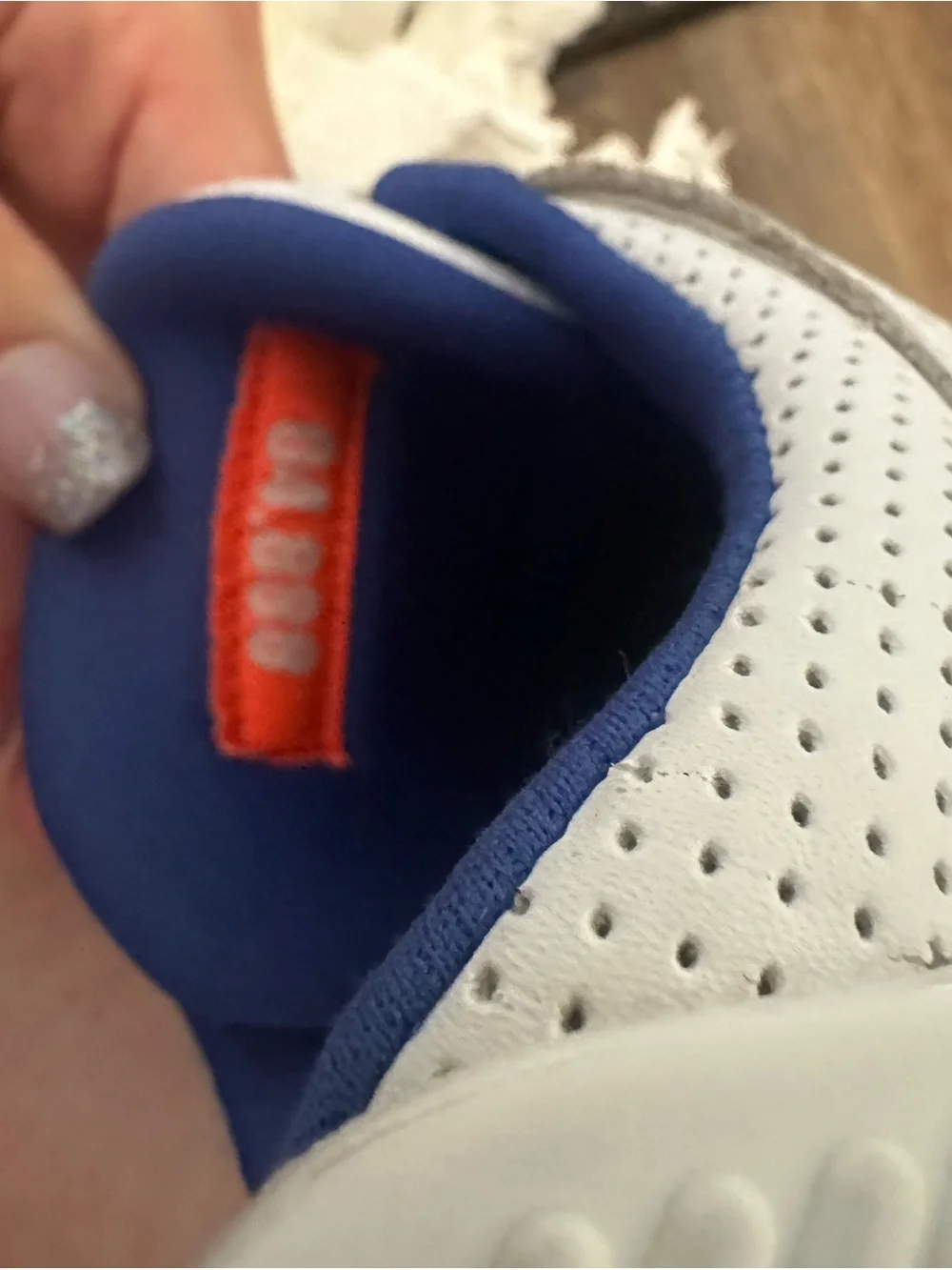 Jordan Men’s ' White/Blue/Orange Retro 3s Basketball Shoes Size 9